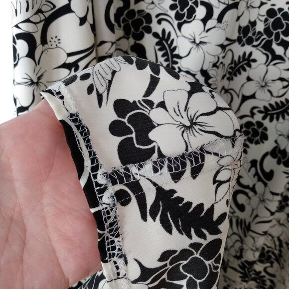 Amish Mennonite Cape Dress Modest 39"B 36"W Off White Black Floral AS IS - Picture 7 of 10